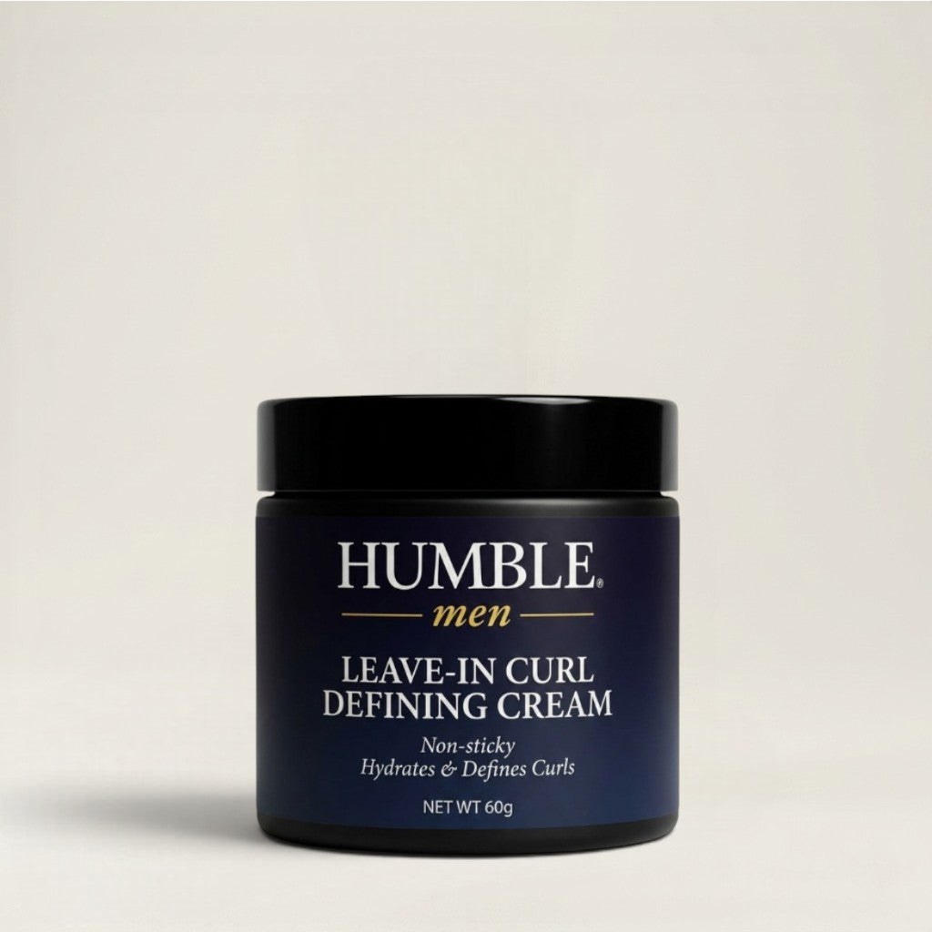 Jar of Humble men Leave-In Curl Defining Cream for long-lasting durable healthy curls, all day hold