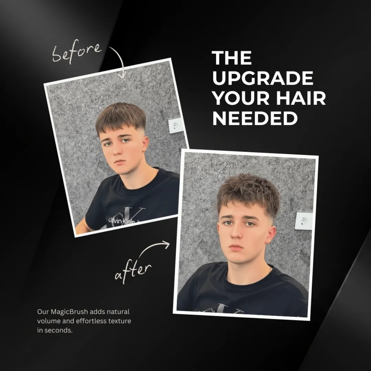 Texturizing comb for men used for volume definition and natural hair flow