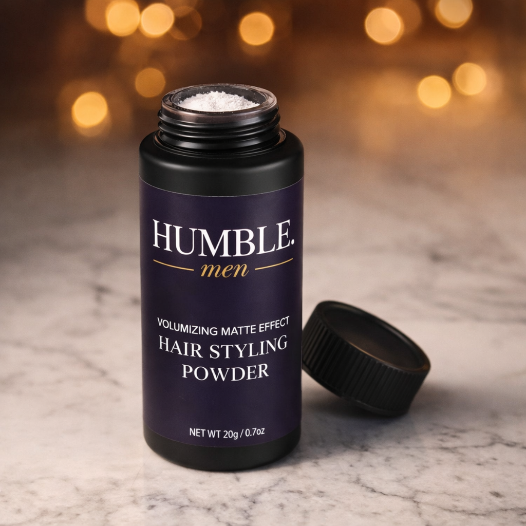Humble Men volumizing hair powder for thicker hair and root lift