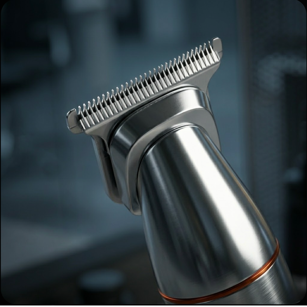 Beard trimmer kit by Humble Men with compact foil shaver comb brush and grooming scissors