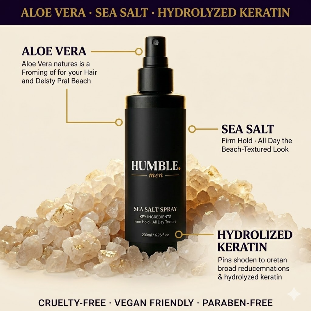 Sea salt spray for men used for natural hair styling with light hold and movement