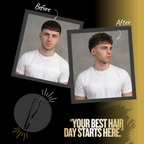 Men’s texture comb creating root lift and thicker looking hair