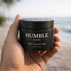 Humble Men styling clay for thick textured hair with all day hold