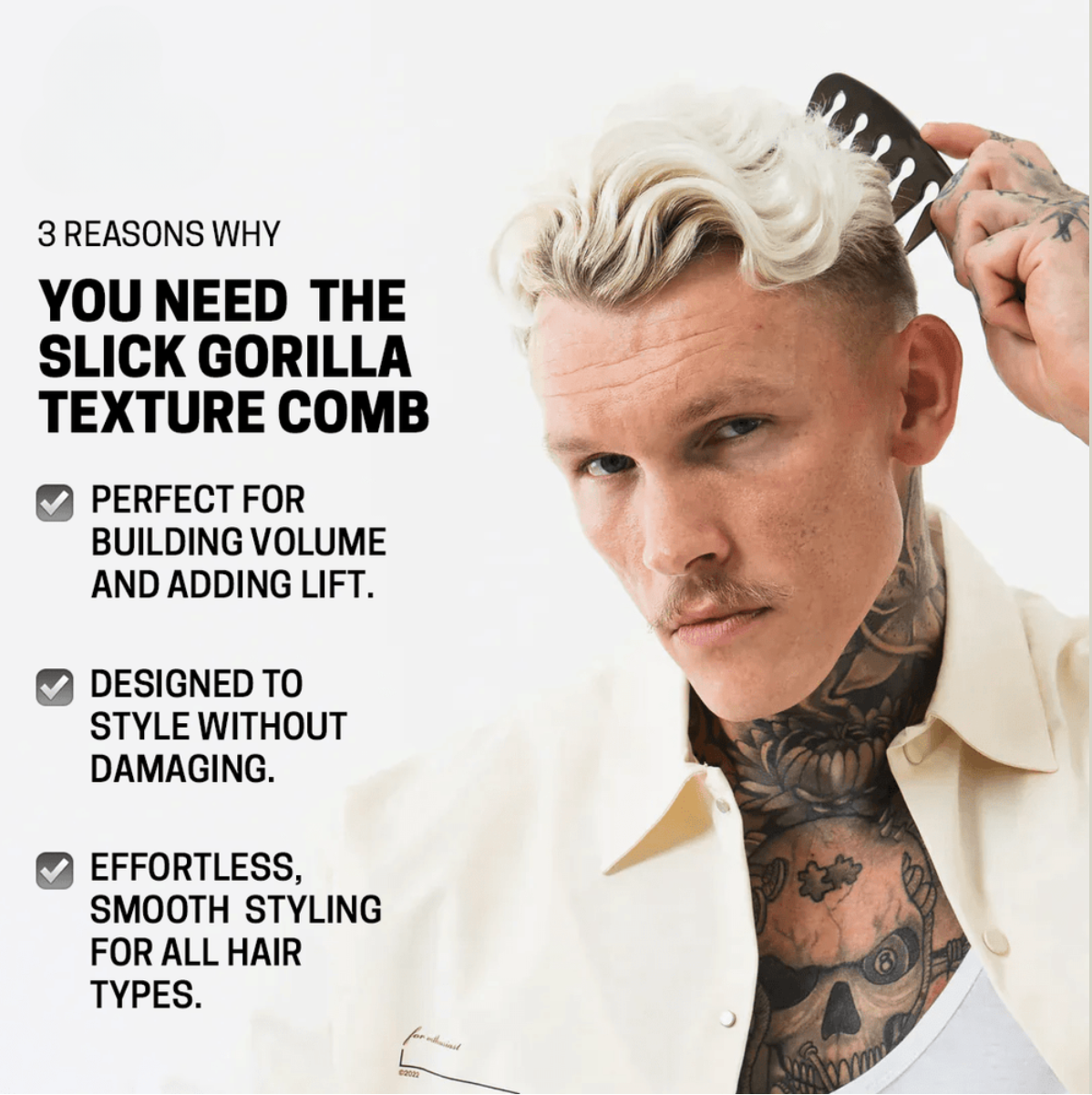 Humble Men styling comb for defined texture and volume control