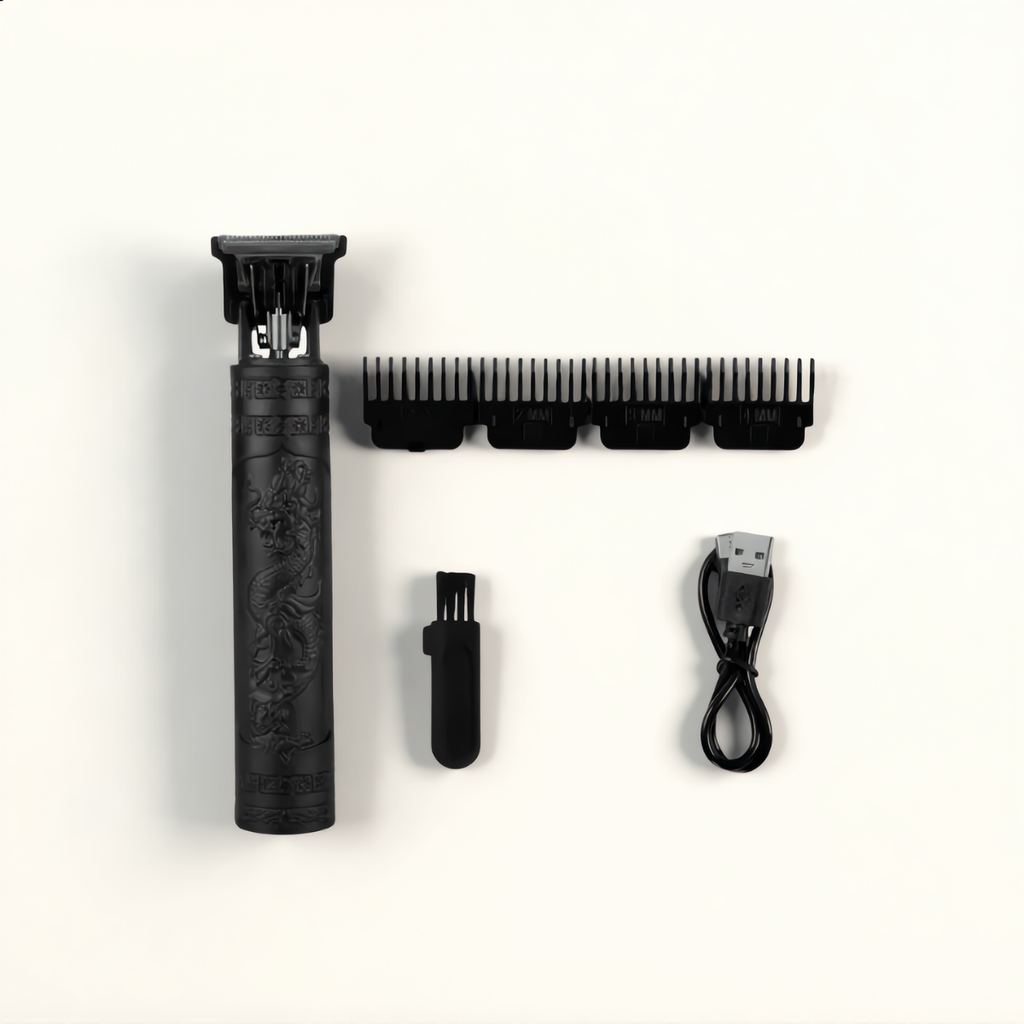 Cordless beard trimmer kit with ergonomic grip for easy at-home grooming